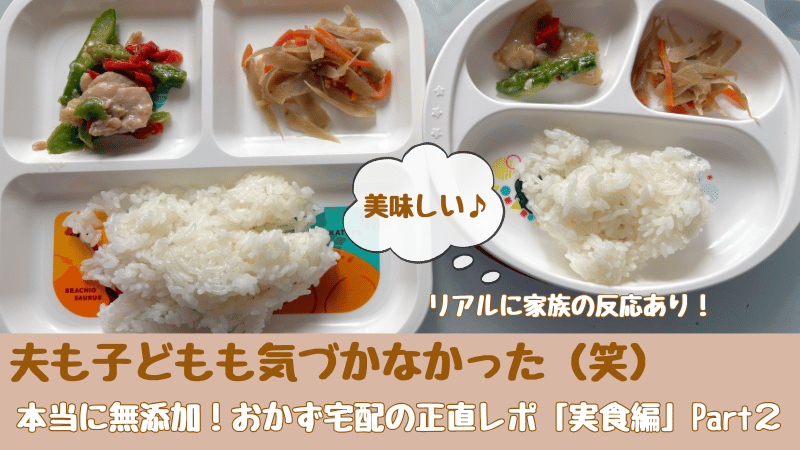 子供用のご飯に無添加宅配おかずの盛り付け